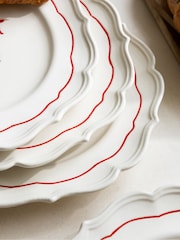 Rockett St George Set of 4 Red/Cream Lipstick Side Plates - Image 4 of 6