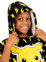 Character Black Pokemon Pikachu Hooded 100% Cotton Towel Poncho - Image 5 of 12