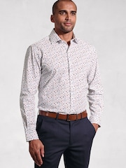 Brook Taverner Red Ditsy Floral Long Sleeve 100% Cotton Shirt - Image 1 of 5