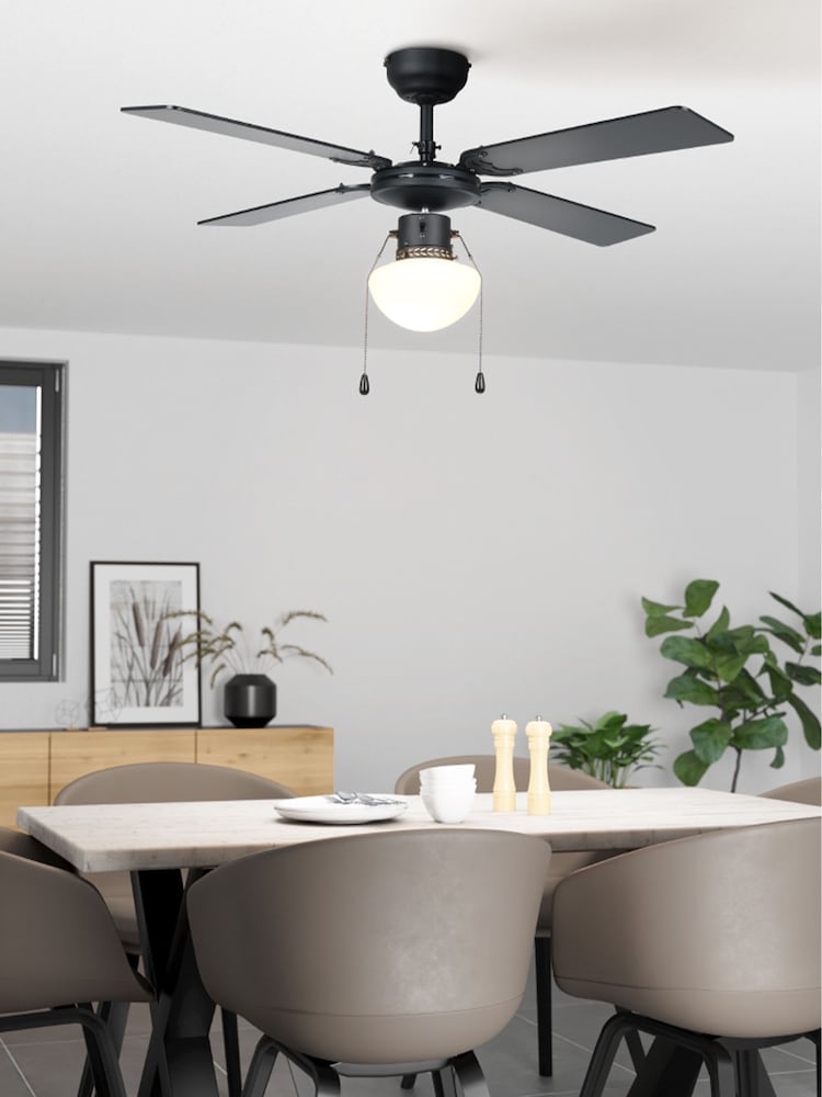 Eglo Black Fortaleza Wooden Ceiling Fan - Image 1 of 5