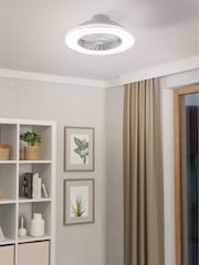 Eglo White Silver Lovisca Ceiling Fan With Light - Image 1 of 5