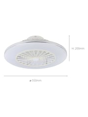 Eglo White Silver Lovisca Ceiling Fan With Light - Image 4 of 5