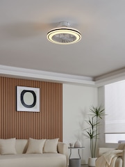 Eglo White Black Almeria Compact Ceiling Fan With Light - Image 1 of 5