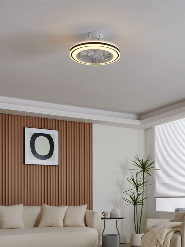 Eglo White Black Almeria Compact Ceiling Fan With Light - Image 1 of 5