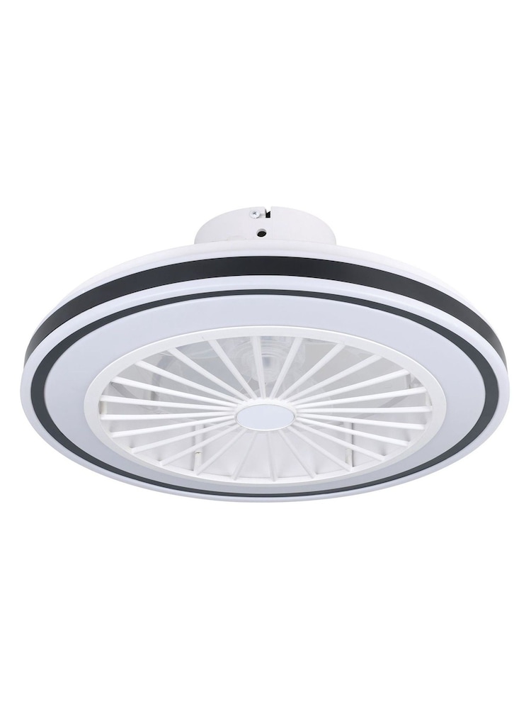 Eglo White Black Almeria Compact Ceiling Fan With Light - Image 2 of 5