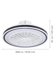 Eglo White Black Almeria Compact Ceiling Fan With Light - Image 4 of 5