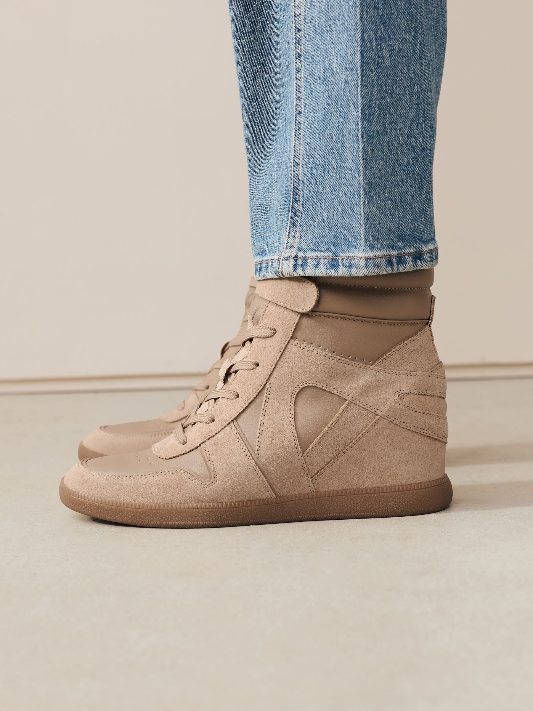 Buy Taupe Forever Comfort® Lace Up Wedge Trainers from Next USA