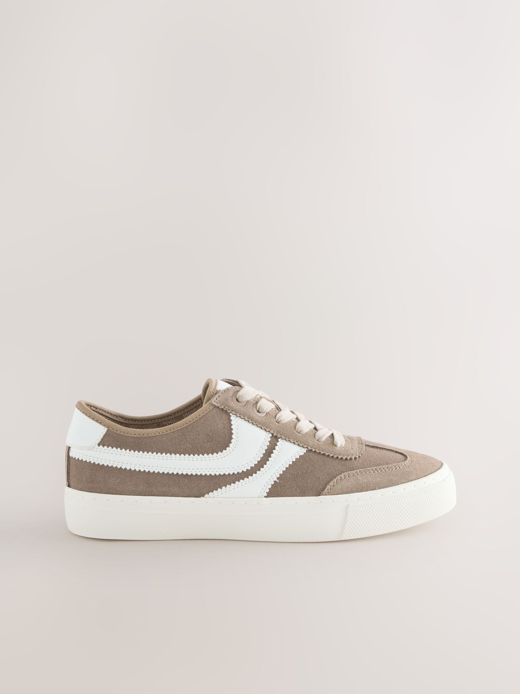 Buy Mocha Brown Forever Comfort® Suede Side Stripe Skater Lace Up