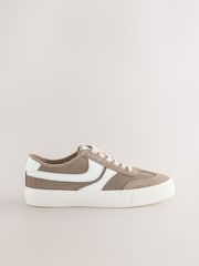 Mocha Brown Forever Comfort® Suede Side Stripe Skater Lace Up Trainers - Image 6 of 11
