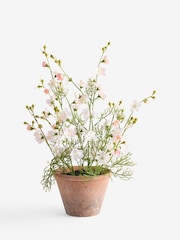 Pink/White Artificial Flowering Plant in Terrecota pot - Image 4 of 4
