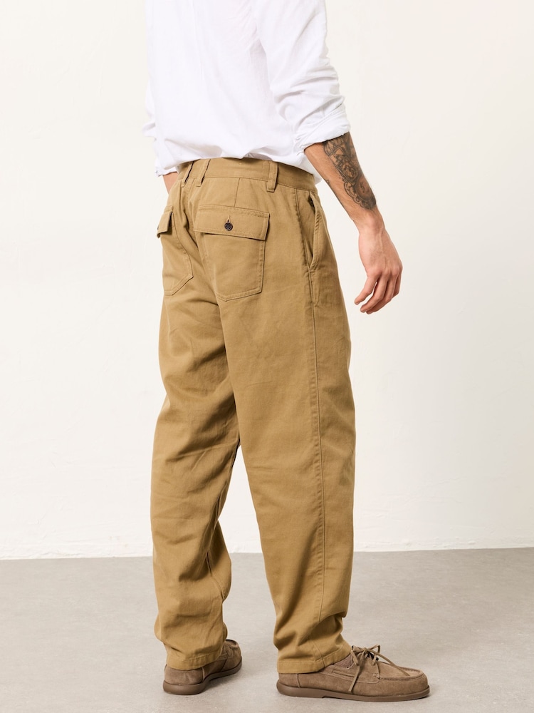 FatFace Mylor Light Stone Tapered Twill Trousers - Image 2 of 6