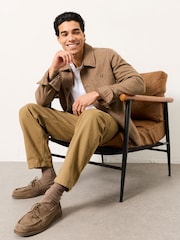 FatFace Mylor Light Stone Tapered Twill Trousers - Image 5 of 6