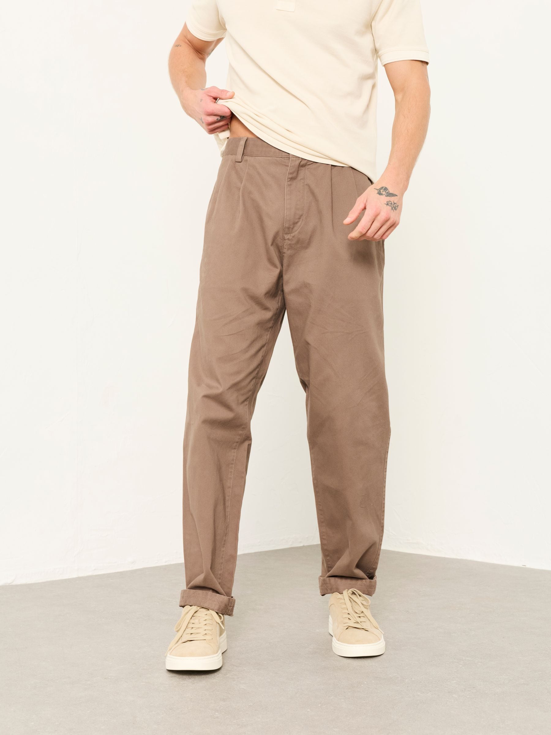 Buy FatFace Brown Straight Fit Pleat Front Twill Chinos from Next USA