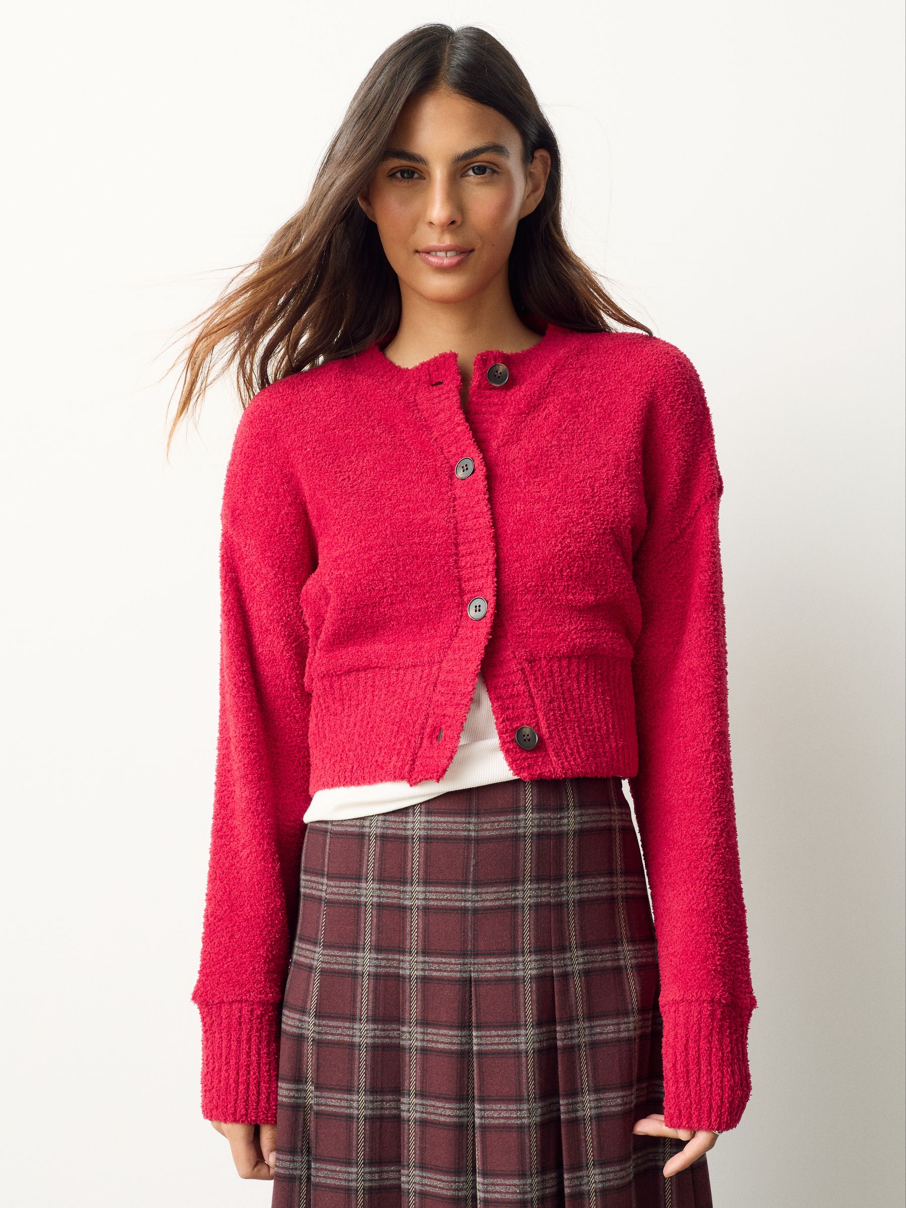 Buy Cherry Red Cosy Button Up Cardigan from Next USA
