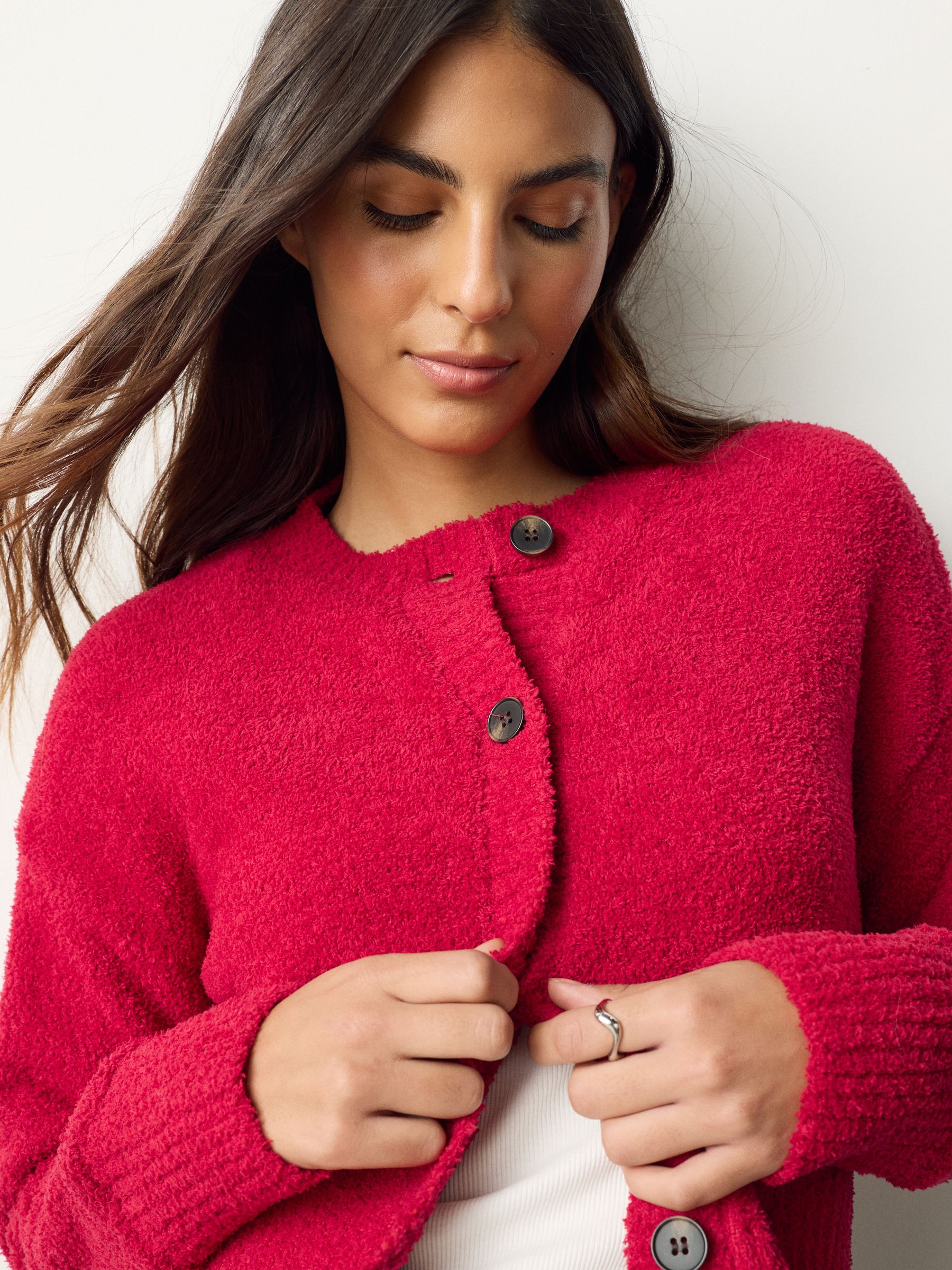 Buy Cherry Red Cosy Button Up Cardigan from Next USA