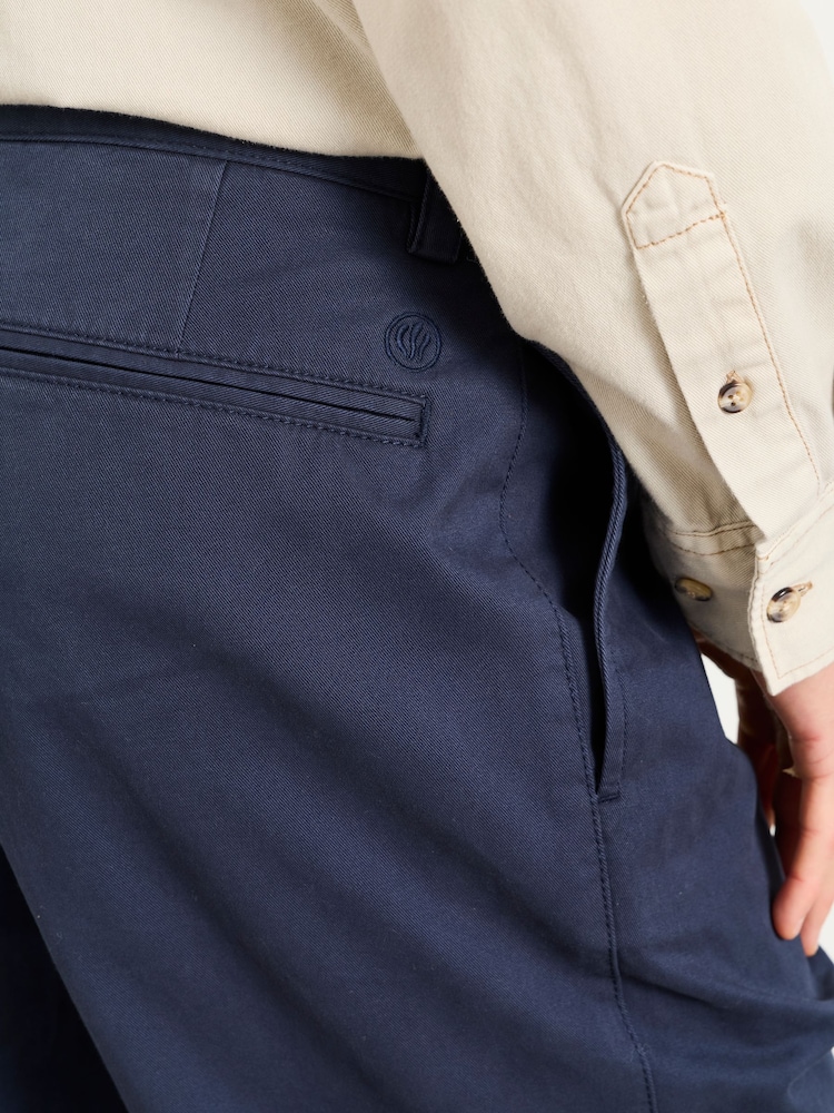 FatFace Navy Straight Fit Pleat Front Twill Chinos - Image 5 of 5