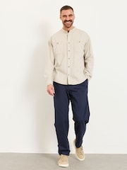 Azul marino - FatFace Pleat Front Twill Chinos - Imagen 6 de 7