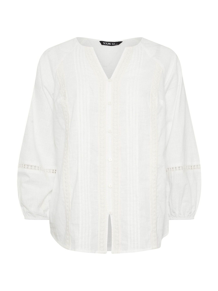 Yours Curve Slub Notchneck Blouse - Image 5 of 5