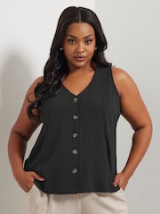 Yours Curve Black Airflow Waistcoat Vest - Image 2 of 5