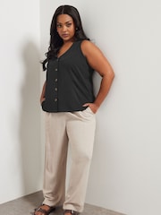 Yours Curve Black Airflow Waistcoat Vest - Image 3 of 5