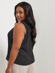 Yours Curve Black Airflow Waistcoat Vest - Image 4 of 5