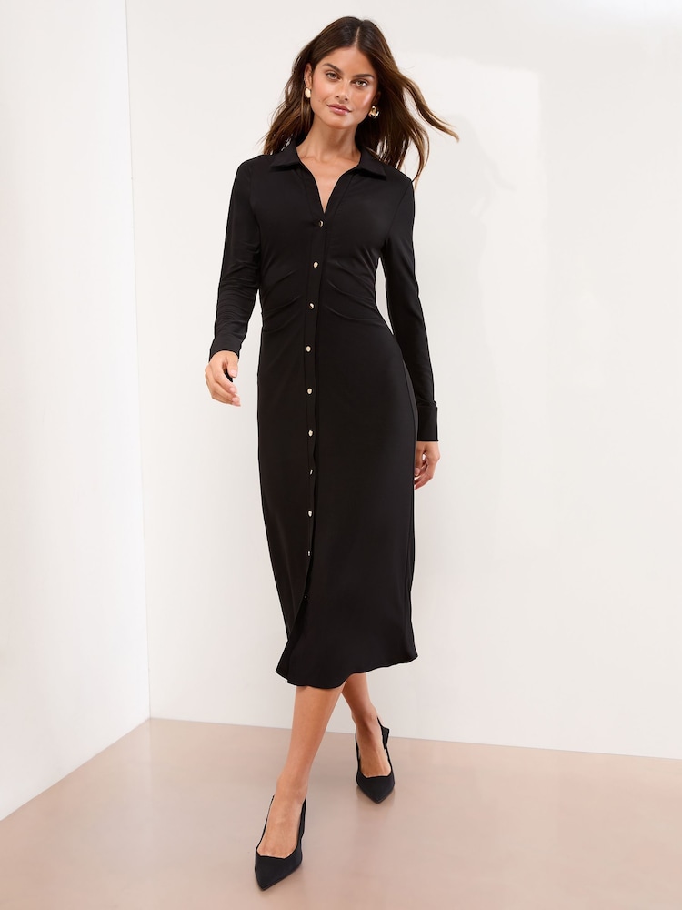 Lipsy Black/White Bardot Maxi Dress - Image 1 of 4