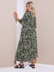 Yours Curve Green Wrap Dress - Image 3 of 5