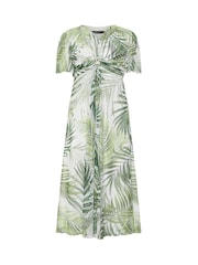 M&Co Green Mesh Short Sleeve Twist Front Dress - Image 5 of 5