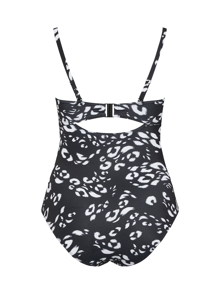 Yours Curve Animal Print Underwired Swimsuit - Imagen 5 de 5
