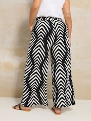Yours Curve Black Jersey Wide Leg Trousers - Image 3 of 4