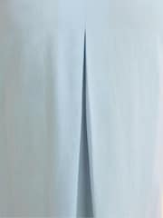 Yours Curve Blue Pleated Front Dress Containing Linen - Image 5 of 5