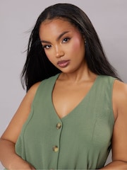 Yours Curve Green Airflow Waistcoat Vest - Image 4 of 5