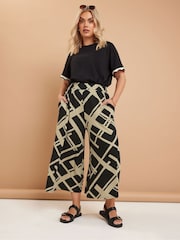 Yours Curve Black Midaxi Culottes - Image 1 of 5