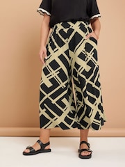 Yours Curve Black Midaxi Culottes - Image 3 of 5