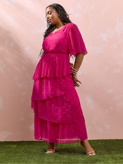 Yours Curve Frilled Maxi Dobby Dress - Bild 2 von 6