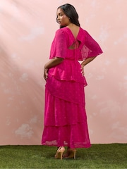 Yours Curve Frilled Maxi Dobby Dress - Bild 3 von 6