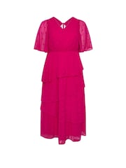Yours Curve Frilled Maxi Dobby Dress - Bild 5 von 6
