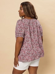 Yours Curve Pink Boho Top - Image 3 of 5