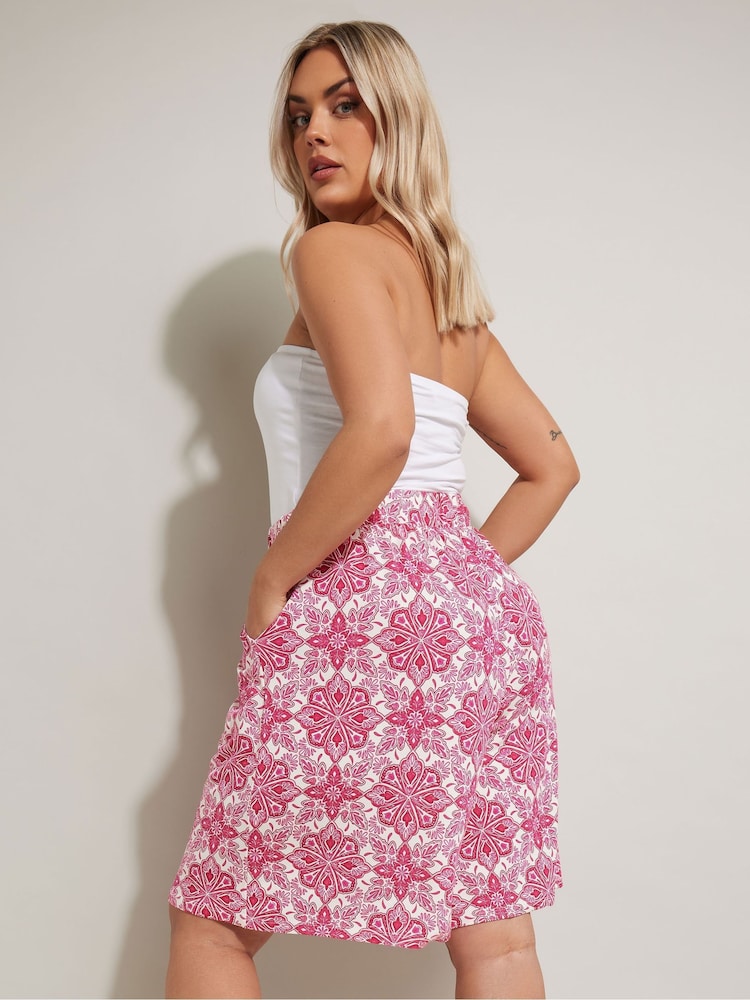 Yours Curve Light Pink Jersey Shorts - Image 2 of 5