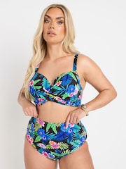 Yours Curve Black Rainbow High Waist Bikini Briefs - Image 1 of 6