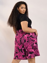 Yours Curve Pink Jersey Shorts - Image 3 of 5