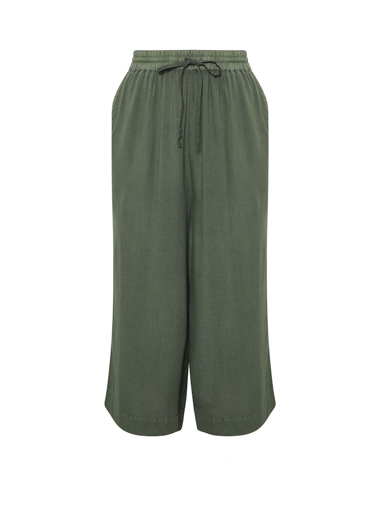 Yours Curve Green Chambray Culottes - Image 5 of 5