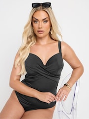 Yours Curve Twist Front Underwired Swimsuit - Imagen 1 de 6
