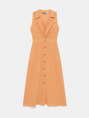 Mint Velvet Orange Striped Midi Dress - Image 7 of 8