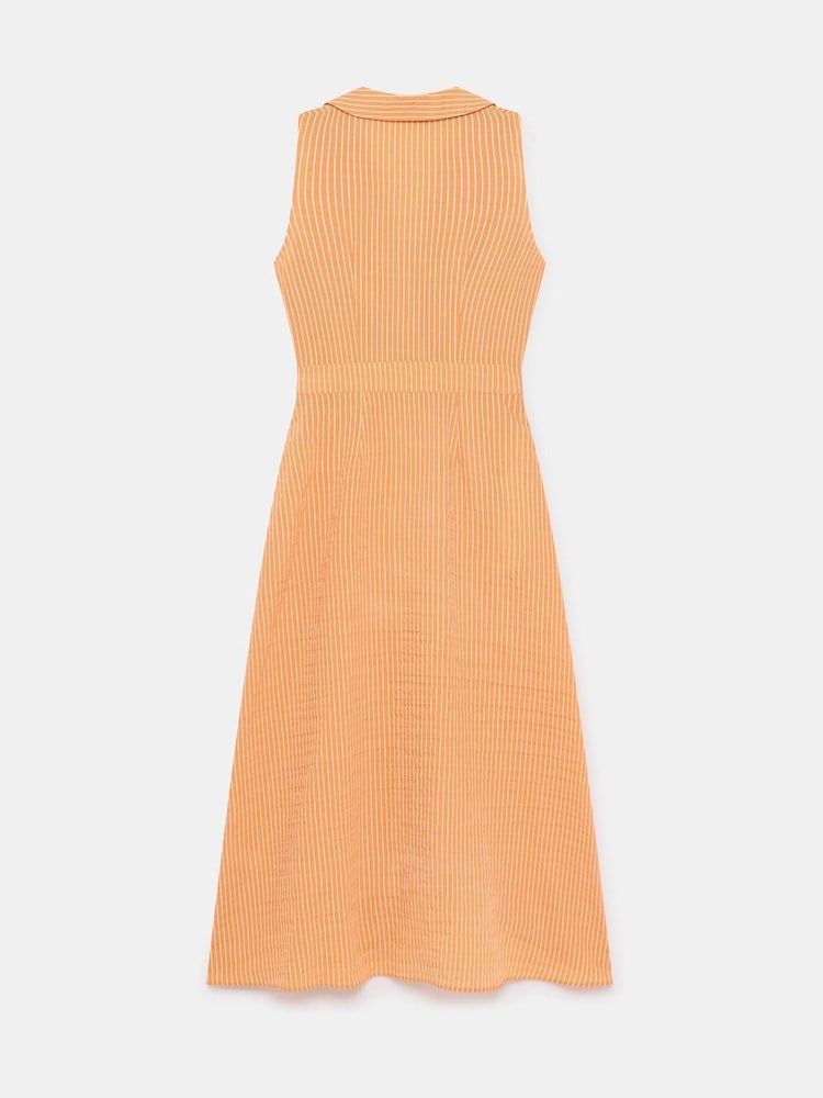 Mint Velvet Orange Striped Midi Dress - Image 8 of 8