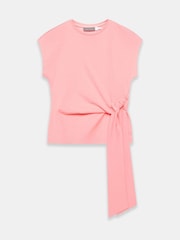 Mint Velvet Pink Tie Detail 100% Cotton T-Shirt - Image 6 of 8