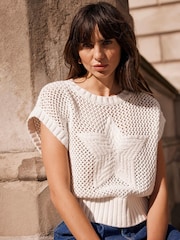 Mint Velvet White Knit Cotton jumper - Image 4 of 7