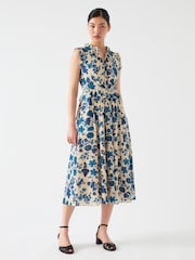 LK Bennett Cream Isolde 100% Cotton Voile Dress With Frill Detailing - Image 3 of 4