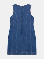 Mint Velvet Blue Dark Indigo Denim Shift Mini 100% Cotton Dress - Image 8 of 8