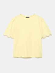 Mint Velvet Yellow Lace Trim T-Shirt - Image 6 of 8